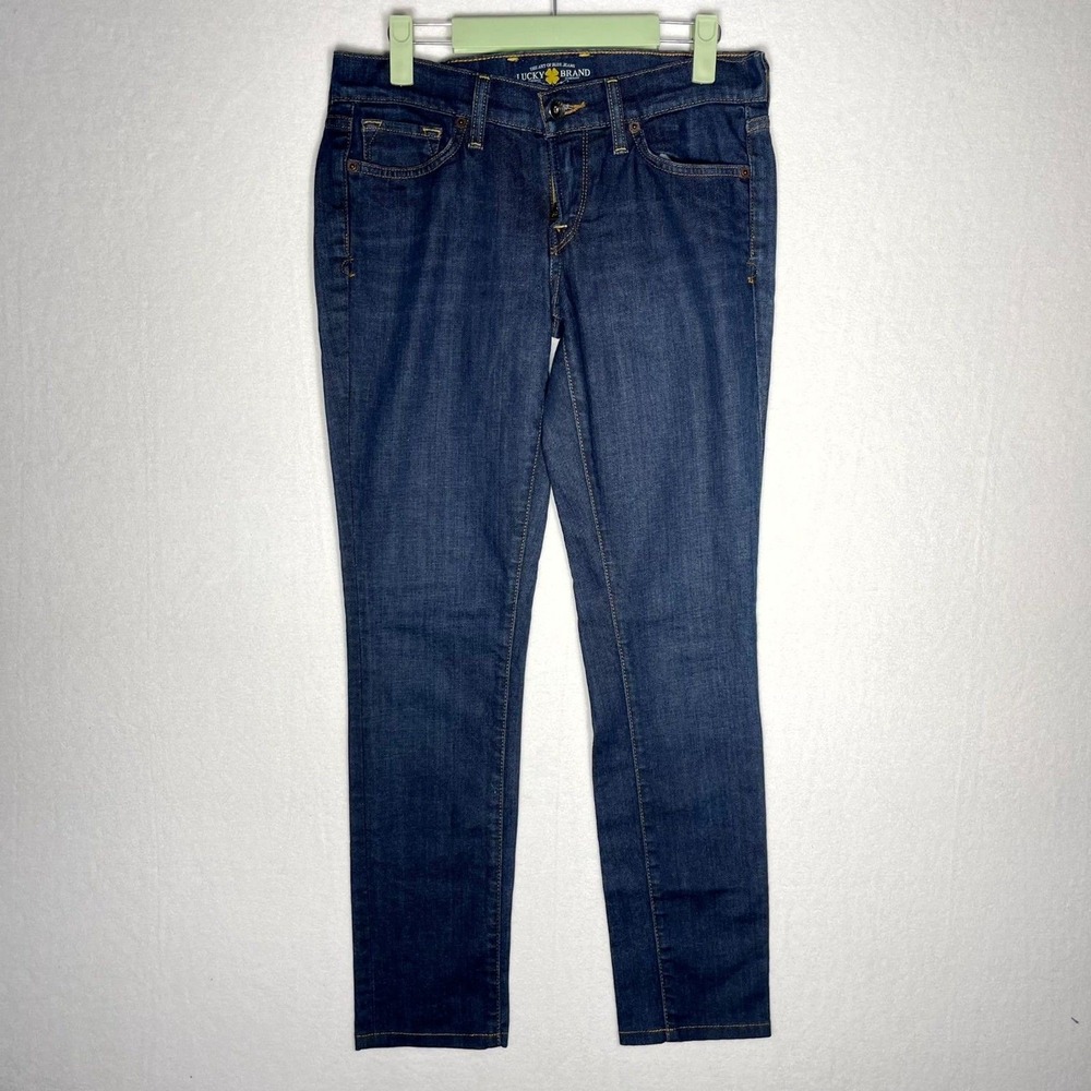 Lucky Brand Charlie Skinny Jeans Women Size 4 27 Dark Wash‎ Denim
